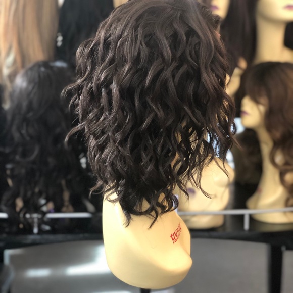 Brown black Short Curly Bob Soft Lacefront Wig 2025